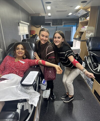 Dr. Mohiba Tareen and staff donating blood via the Red Cross.