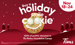 Tim Hortons US announces first-ever Holiday Smile Cookie campaign with sales benefiting the Tim Hortons Foundation Camps