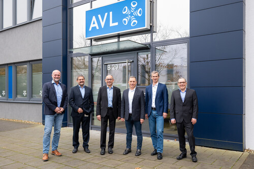 Executives from AVL Software and Functions and PlaxidityX gather to mark the signing of a new partnership, aimed at enhancing the cybersecurity of safety-critical vehicle systems and protecting against emerging cyber threats in the automotive industry