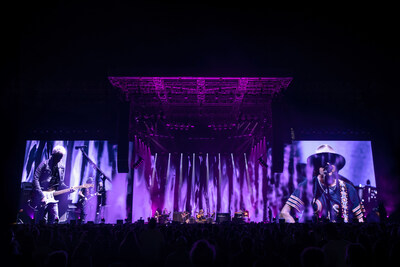 Lighting Designer Kille Knobel uses Elation lighting to complement Pearl Jam's introspective rock on “Dark Matter” tour. Photo: Rob Sheridan