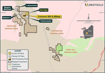 Figure 1 – Location Map of Westgold’s Fortnum Project (CNW Group/Westgold Resources Limited)