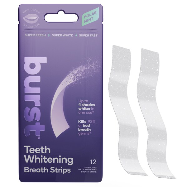 Teeth Whitening Breath Strips, courtesy of BURST Oral Care. Teeth Whitening Breath Strips, courtesy of BURST Oral Care.