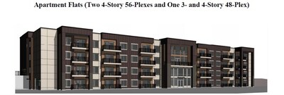 Apartment Flats (Two 4-Story 56-Plexes and One 3- and 4-Story 48-Plex)