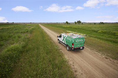 Xfinity vehicle in a rural area