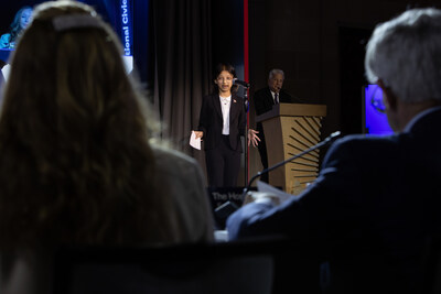 Emily Brubaker participates during the 2024 National Civics Bee National Championship