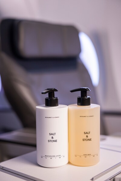 To further elevate the travel experience, Alaska is introducing Salt & Stone soap and lotion in all our Alaska Lounges and onboard restrooms.