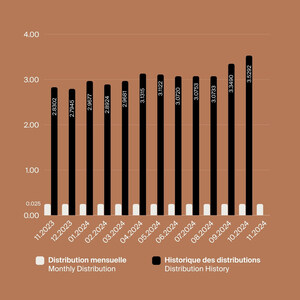 BTB REIT Announces its Distribution for the Month of November 2024