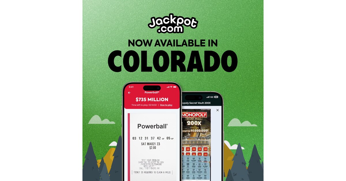 Jackpot.com Launches in Colorado Providing Consumers Mobile Lottery Access Across the Centennial State