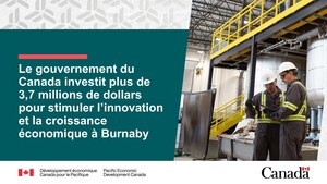 Le gouvernement du Canada investit plus de 3,7 millions de dollars pour stimuler l'innovation et la croissance économique de Burnaby