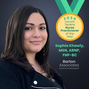 Sophia Khawly Named Barton Associates' 2024 Locum Tenens Nurse Practitioner of the Year