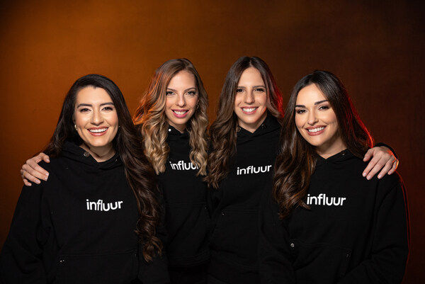 Influur's founding team (L to R): Paula Coleman, Valeria Angelini, Alessandra Angelini, and Fefi Oliveira (PRNewsfoto/Influur)