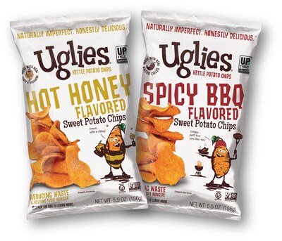 Upcycled Uglies Kettle Chips makes this year's holidays extra sweet with the launch of two new sweet potato chip flavors this month: Hot Honey and Spicy BBQ.