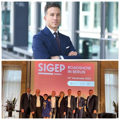 In the picture at the top, Marco Carniello, Chief Business Officer of IEG; below, a shot of the Sigep World 2025 presentation in Berlin