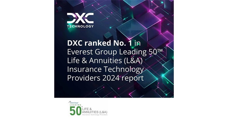 DXC Technology Ranked Top Life & Annuity Insurance Technology Provider by Everest Group