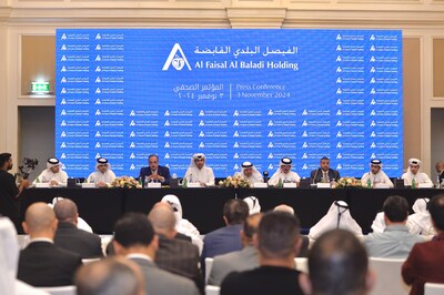 Chairman of Al Faisal Holding Sheikh Faisal bin Qassim Al Thani, and Chairman of Al Baladi Holding Mohammed Abdullah Al Attiyah along with other officials during the launch of Al Faisal Al Baladi Holding