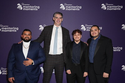 NEW YORK, NEW YORK - NOVEMBER 13: (Center -L) Gordon McKemie, iMentor's 2nd Annual Julian Robertson Mentoring Award Winner, along with his mentees, attends the iMentor 25th Anniversary Champions Dinner at The Metropolitan Museum of Art on November 13, 2024 in New York City. (Photo by John Nacion/Getty Images for iMentor)