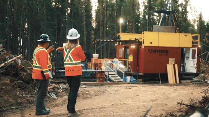 A drill rig with directional capability targeting the Tesla Zone in summer 2024 (CNW Group/Foran Mining Corporation)