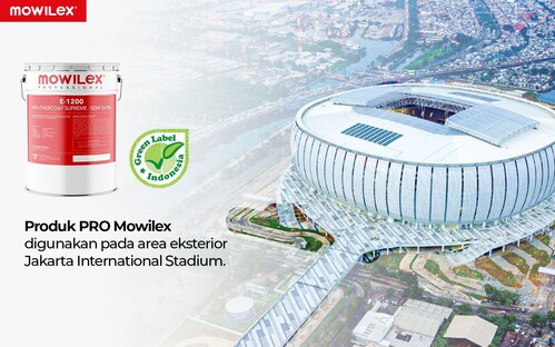 Mowilex digunakan pada area eksterior Jakarta International Stadium