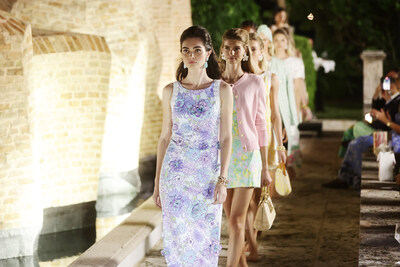 WEST PALM BEACH, FLORIDA - NOVEMBER 15: Models on the runway at Lilly Pulitzer Fashion Show on November 15, 2024 in West Palm Beach, Florida. (Photo by John Parra/Getty Images)