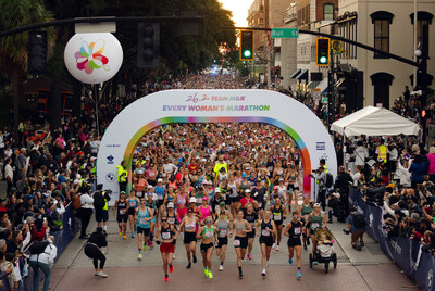 Runners take off from the starting line at Team Milk's inaugural Every Woman's Marathon. 

Credit: MilkPEP