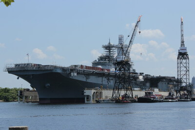 USS Wasp in Norfolk Ship Repair in June 2021 (Credit: BAE Systems).