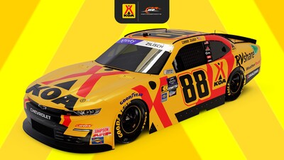 Kampgrounds of America, Inc. is the primary partner on JR Motorsports' No. 88 Chevrolet, driven by Connor Zilisch, at the NASCAR Xfinity Series race at Iowa Speedway on August 2, 2025.