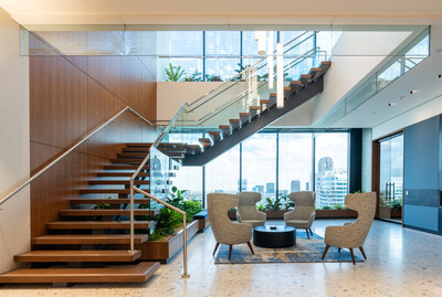 Established in 1978 in Portland, Oregon, M Financial occupies the top two floors of a newly developed 12-story building in the Uptown neighborhood of Dallas.