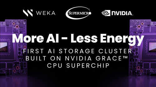 WEKA introduces First AI Storage Cluster Built on NVIDIA Grace CPU Superchip (PRNewsFoto/WekaIO) WEKA introduces First AI Storage Cluster Built on NVIDIA Grace CPU Superchip (PRNewsFoto/WekaIO)