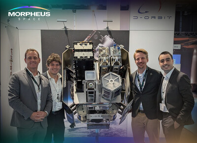 Morpheus President Kevin Lausten, D-Orbit VP of Commercial Strategy Matteo Lorenzoni, Morpheus Space CEO Daniel Bock and D-Orbit Sales Specialist Matteo Zeni