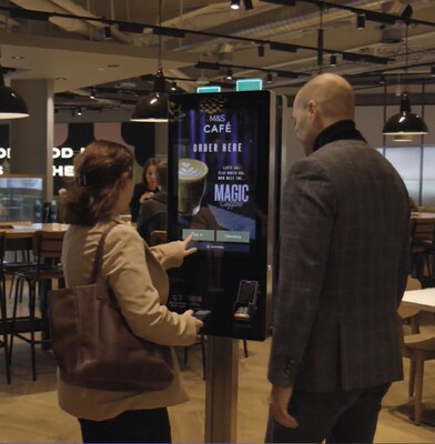 Diebold Nixdorf self-service terminals at a M&S Café allow convenient ordering and payment