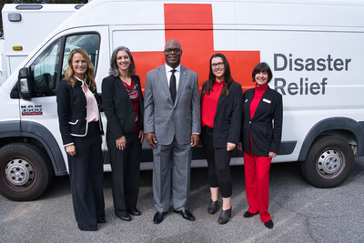 On Nov. 19, the Atlanta Gas Light Foundation announced a $1M donation to the American Red Cross Community Adaptation Program. Pictured from left: Serena Levy, President of Southern Company Gas Foundation; Alicia Doherty, Red Cross Georgia Region Chief Executive Officer; Pedro Cherry, President and CEO of Atlanta Gas Light and Chattanooga Gas; Alex Taylor, Red Cross Community Adaptation Program Manager, Chatham County; and Maria Center, Executive Director of the Red Cross of Southeast Georgia.