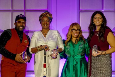 L-R MAJOR., Naa (Chief) Ife Bell, Sonia Jackson Myles, and Gabrielle Christman.