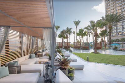 Newly designed pool cabanas at San Juan Marriott Resort & Stellaris Casino.