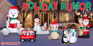 Holiday Humor: Playful Airblown® Inflatable Scenes from Gemmy