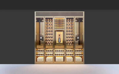 Custom wine cabinet with custom wine racking.