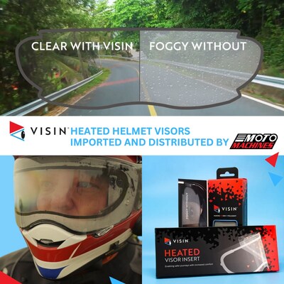 VISIN Heated Helmet Visors provide NASA-Grade technology to all motorcyclists, allowing safer and further travels when fog and inclement weather is present.