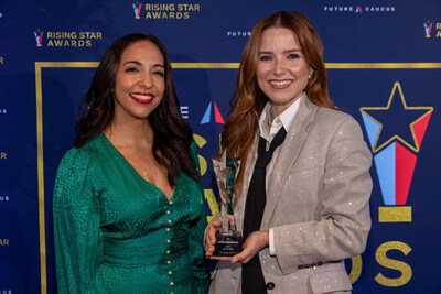 Future Caucus president and CEO Layla Zaidane with 2024 Future Caucus Generational Changemaker Award winner Sophia Bush