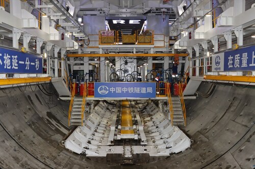 Shield Tunneling Construction Site of the Chongtai Yangtze River Tunnel