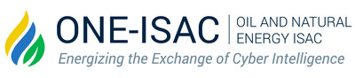 Yellow, blue, and green flame logo for ONE-ISAC | OIL AND NATURAL ENERGY INFORMATION SHARING and ANALYSIS CENTER | Energizing the Exchange of Cyber Intelligence (PRNewsfoto/ONE-ISAC)