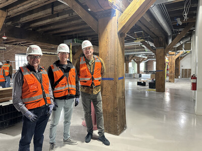 Founder Brad Bastian, Principal Jeff Sebenik, and CFO Rich Finlay visit the jobsite of the new BNBuilders headquarters.