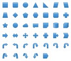 40 PowerPoint-style shapes