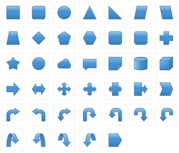 40 PowerPoint-style shapes