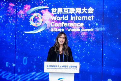 Barbara Ramos, Director of the Trade and Investment Strategy and Policy Division of the United Nations International Trade Centre (ITC) delivers a speech