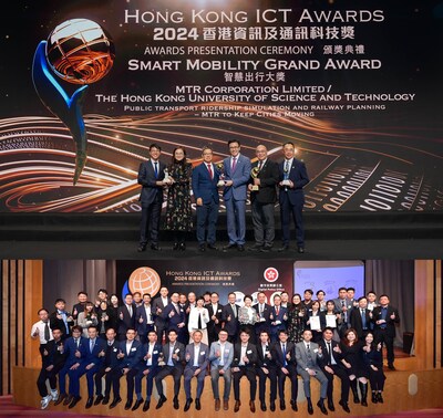 (Above) This year’s “Smart Mobility Grand Award” was awarded to the project “Public transport ridership simulation and railway planning - MTR to Keep Cities Moving” jointly developed by MTR Corporation and The Hong Kong University of Science and Technology”, and was also honoured with the 