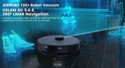 AiRROBO T20+ Robot Vacuum USLAM Air 5.0 & LiDAR Navigation