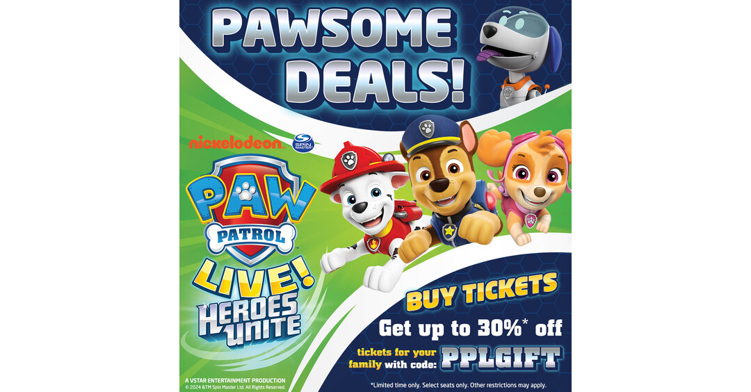 PAW PATROL LIVE! OFFERS EXCLUSIVE HOLIDAY DEALS FOR BLACK FRIDAY AND CYBER WEEK