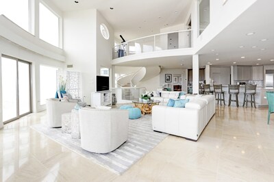 Spacious living area open to kitchen