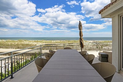 Patio with beach views