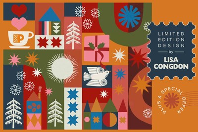 Each postcard, featuring Congdon’s vibrant design, captures the warmth, playfulness, and togetherness of the holiday season, making a Peet’s visit an opportunity to connect and share the spirit of the season.