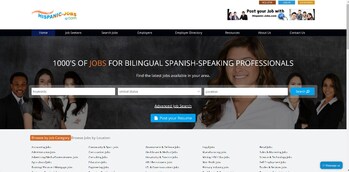 The redesigned Hispanic-Jobs.com homepage offers a seamless search experience for bilingual Spanish-speaking professionals.